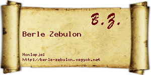 Berle Zebulon névjegykártya